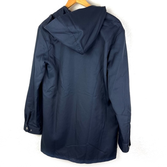 A.P.C. long line hooded navy parka size large - Picture 2 of 5